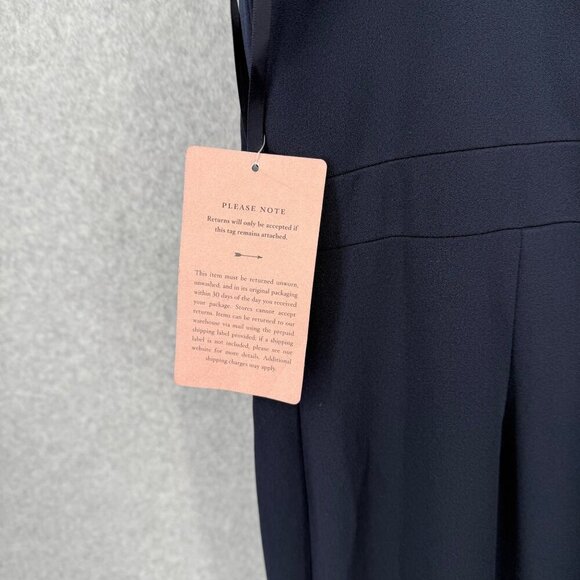 BHLDN Anthropologie Ansel Maxi Dress Size 16 Navy Blue Bridesmaid Front Slit NEW - Picture 7 of 16